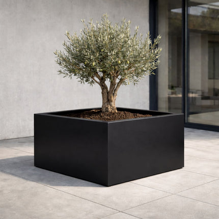 Vierkante aluminium plantenbak 100x100x60 cm - Gitzwart (RAL 9005) - Doika - Plantenbak - Geroba -  - Artus6