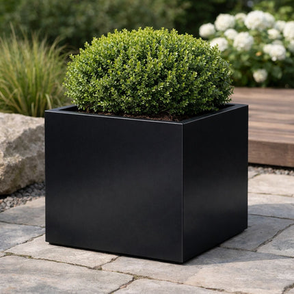 Vierkante aluminium plantenbak 50x50x50 cm - Gitzwart (RAL 9005) - Doika - Plantenbak - Geroba -  - Quadrus2