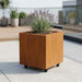 Vierkante cortenstalen plantenbak met wielen 50x50x50 cm - Doika - Plantenbak - Geroba -  - QuadraWH3