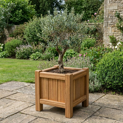 Vierkante Hardhouten plantenbak met poten 50x50x50 cm - Doika - Plantenbak - Geroba -  - FUSTAH1