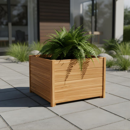 Vierkante Hardhouten plantenbak met poten 80x80x55 cm - Doika - Plantenbak - Geroba -  - ARRELH2