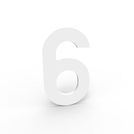 Witte Zelfklevende Huisnummers - 10 cm Hoog - Doika - Huisnummer - Huisnummer - Wit - zelfklevend - 10cm - 6