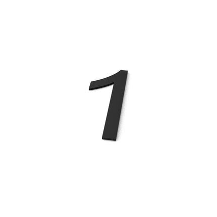 1 RAL 9005 (lettertype: Arial) - LetterBox - Huisnummer - Huisnummer - -