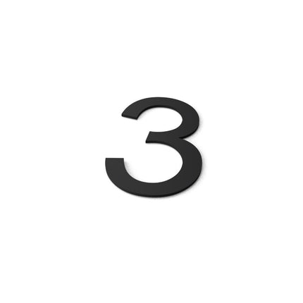 3 RAL 9005 (lettertype: Arial) - LetterBox - Huisnummer - Huisnummer - -