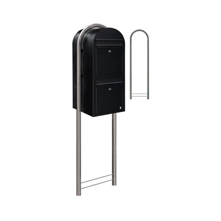 Bobi Duo RAL 9005 zwart (stuctuur) - Doika BV - Brievenbusunit - Bobi - 6417237014290 - 01.01.05.35 str. zwart RAL9005