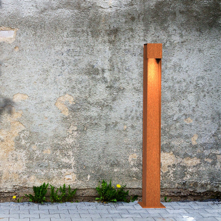 GARDD Pillar lamp cortenstaal 10x10x110cm (DxBxH) - Doika BV - Buitenverlichting - Gardd - GARDD-C1S-1100