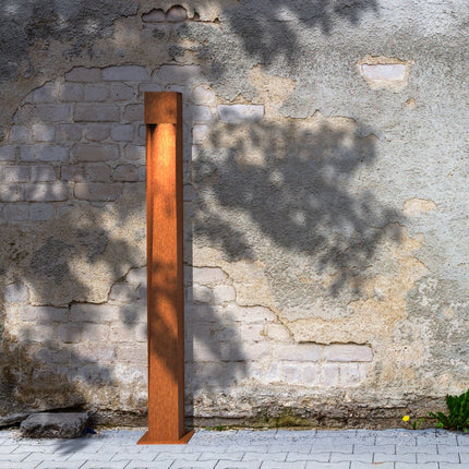GARDD Pillar lamp cortenstaal 10x10x110cm (DxBxH) - Doika BV - Buitenverlichting - Gardd - GARDD-C1S-1100