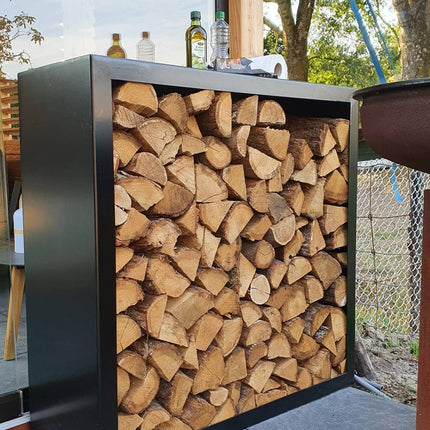 Geroba Houtopslag Beltza Metaal 100x38,5x100cm - Doika BV - Houtopslag - Geroba - BeltzaS2