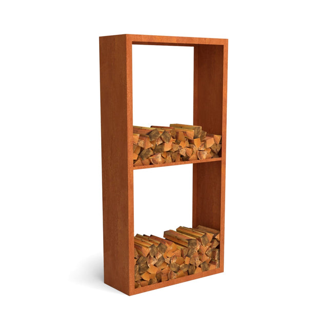 Geroba houtopslag Egura Cortenstaal 100x38,5x200cm met 2 vakken - Doika BV - Houtopslag - Geroba - EguraDC51