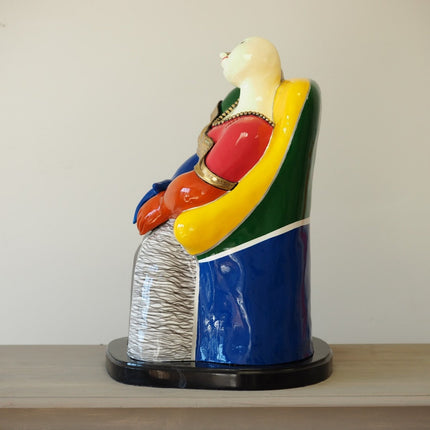 Thermobrass Kleurrijke moderne figuur 65x45x43cm (HxBxL) - Doika BV - Bronzen beeld - Thermobrass - 5410807812068 - B91206