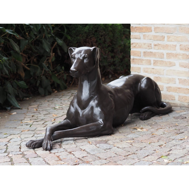 Thermobrass Liggende hond rechts 51x31x130cm (HxBxL) - Doika BV - Bronzen beeld - Thermobrass - 5410807945407 - B94540