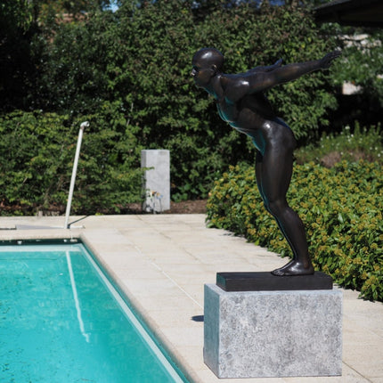 Thermobrass Zwemmer 'David' 115x60x110cm (HxBxL) - Doika BV - Bronzen beeld - Thermobrass - 5410807013670 - B1367